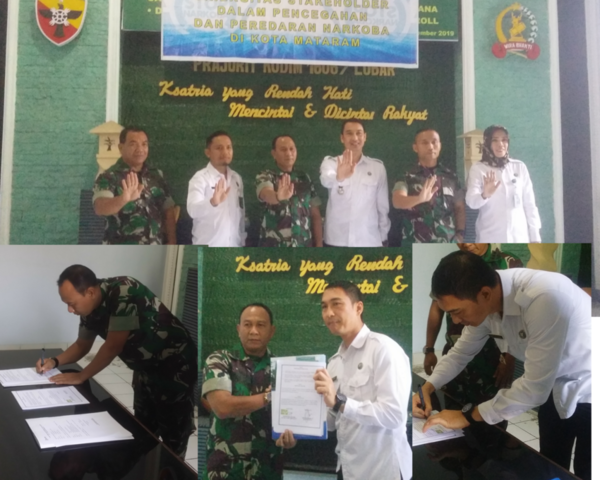 BNN Mataram Dan Kodim 1606/Lobar MoU Sinergitas