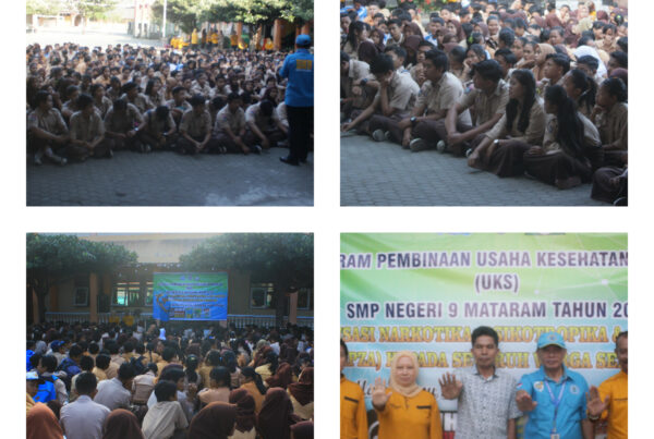 Sosialisasi Narkotika, Alkohol, Psikotropika, Zat Adiktif (NAPZA) kepada seluruh warga sekolah SMPN 9 Mataram