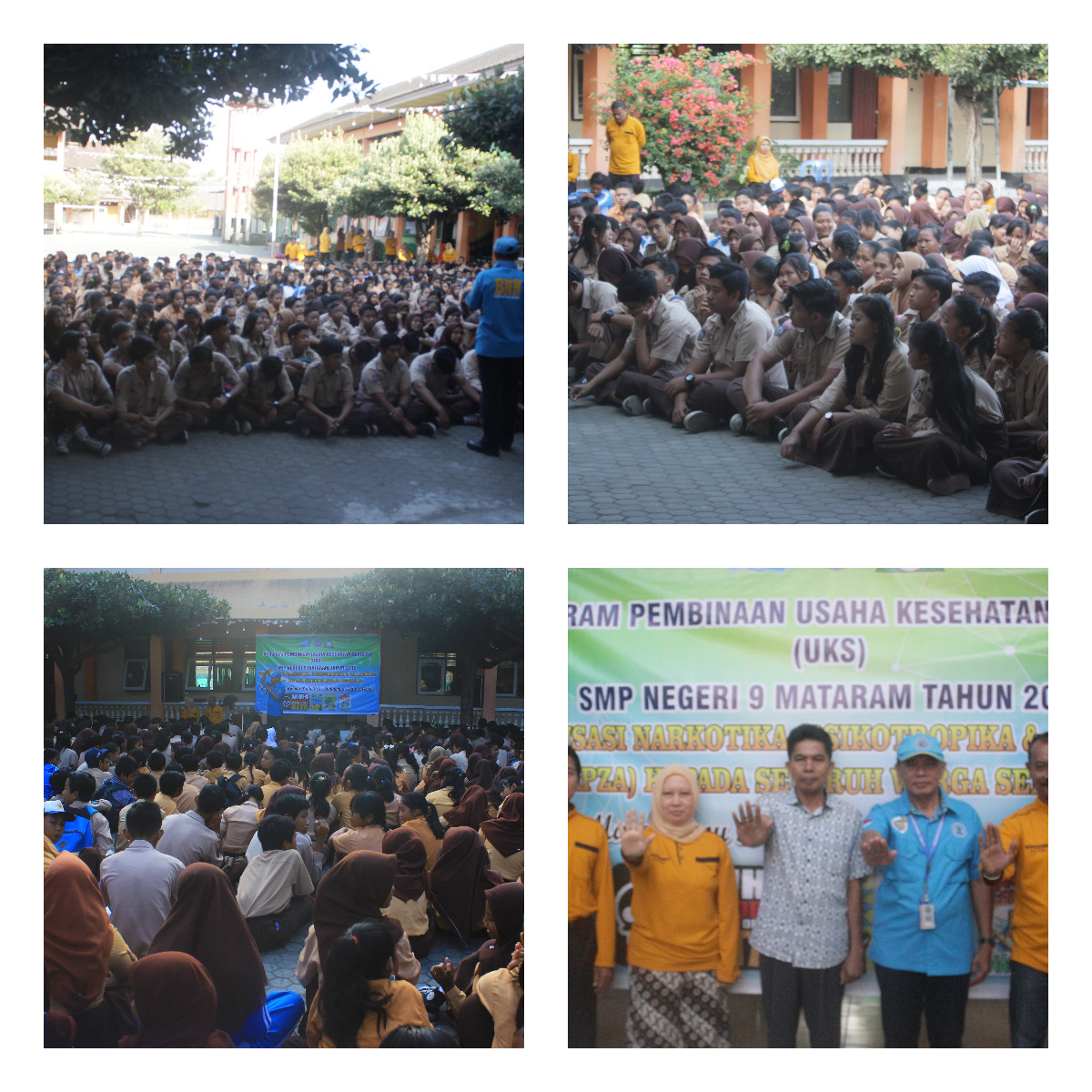 Sosialisasi Narkotika, Alkohol, Psikotropika, Zat Adiktif (NAPZA) kepada seluruh warga sekolah SMPN 9 Mataram