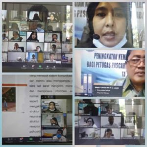Pelatihan peningkatan Kemampuan Petugas Pascarehabilitasi melalui Virtual.