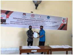 Penandatanganan Kesepakatan Bersama KPU Kota Mataram,BNN Kota Mataram, IDI dan HIMPSI